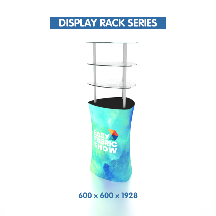 Exhibition Display Rack with Multiple Triangular Shelves