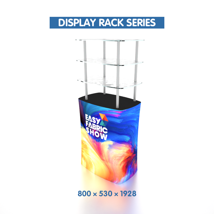 Exhibition Display Rack with Multiple Triangular Shelves