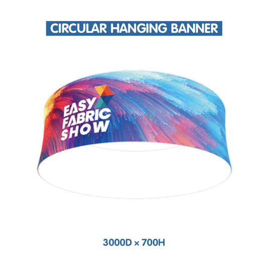 Sky Tube Circle Hanging Banner exhibition