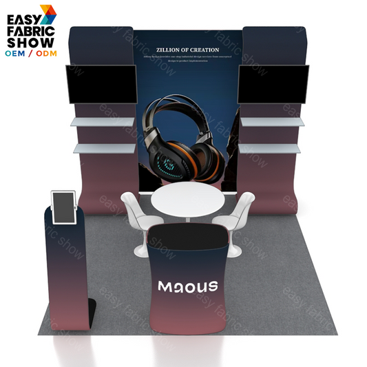 3*3m Aluminum Frame Booth with Double TV Mounts