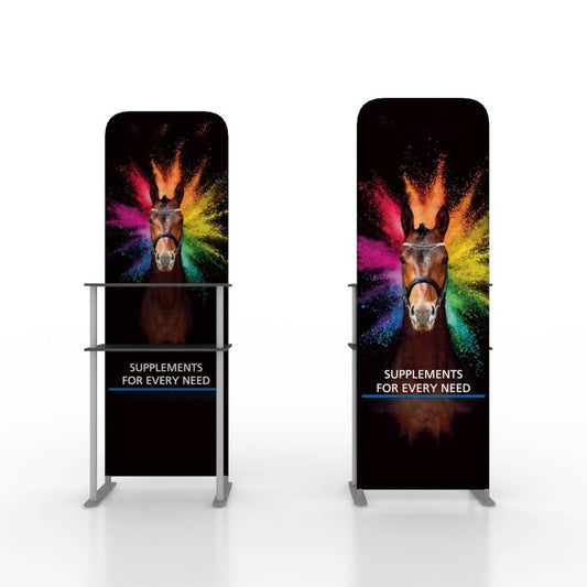 Exhibition Display Rack with Double Shelves