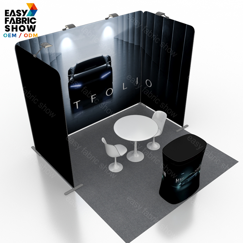 3*3m Aluminum Frame Semi-enclosed Booth equipped with spotlights