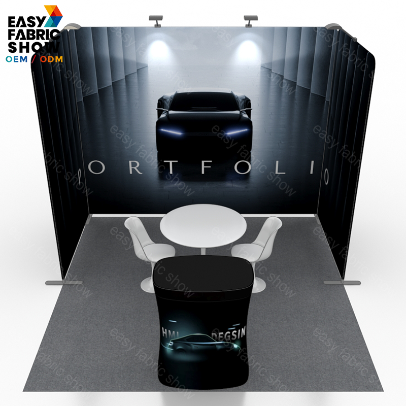 3*3m Aluminum Frame Semi-enclosed Booth equipped with spotlights