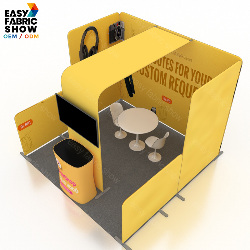 3*3m Aluminum Frame Booth with Integrated Branding Vision