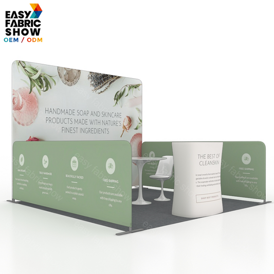 3*3m Aluminum Frame Booth with Semi-Private Fabric Display Booth