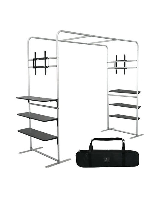 Square Arch Display with Shelf & TV Mount--Exhibition Entrance