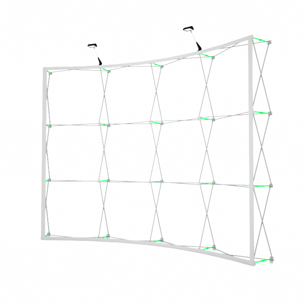 Popup Curved Backwall Kit with Clamping Lights