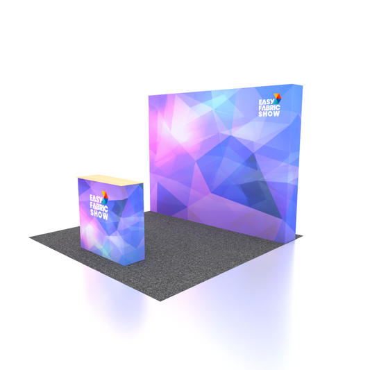 3*3M Velcro Pop Up Booth Straight Backwall with Clamping Light