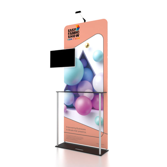 Portable Exhibit TV Display Stand with Spotlight