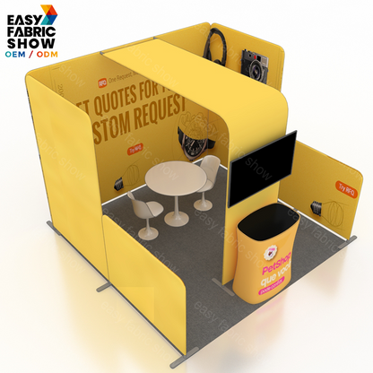 3*3m Aluminum Frame Booth with Integrated Branding Vision