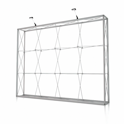 SEG Popup Straight Media Wall with  Clamping Lights