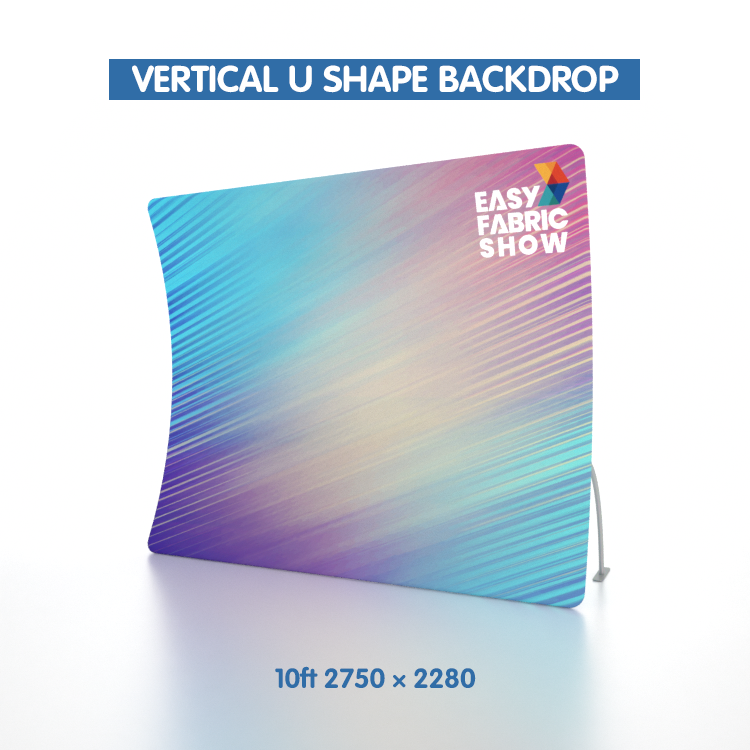 Portable Exhibit TV Display Stand At Curved Background