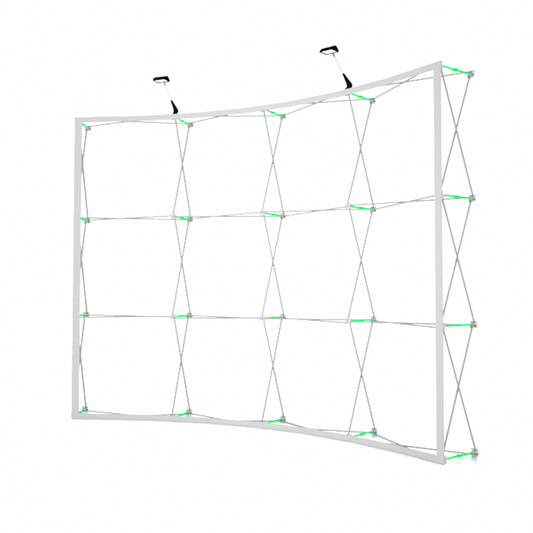 Popup Curved Backwall Kit with Clamping Lights