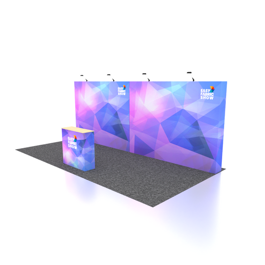 3*6M Velcro Pop Up Booth Straight Backwall with Spotlight