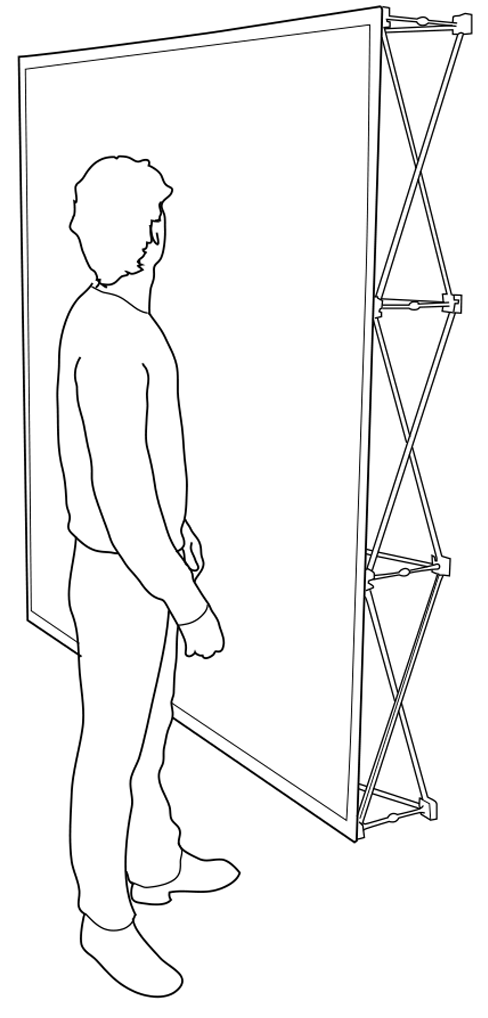3*6M Velcro Pop Up Booth Straight Backwall with Spotlight