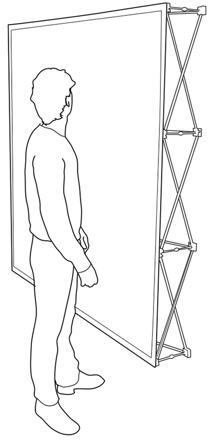 3*6M Velcro Pop Up Booth Straight Backwall with Spotlight